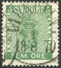 1858  5ore Dark Green, Fac 7a, Superb Used. For More Images, Please Visit Http://www.sandafayre.com/itemdetails.aspx?s=5 - Autres & Non Classés