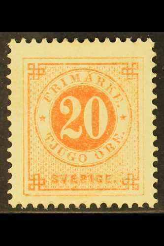 1872-79  20 Ore Vermilion "Numeral", Perf 13, SG 22a, Fine Mint. For More Images, Please Visit Http://www.sandafayre.com - Otros & Sin Clasificación