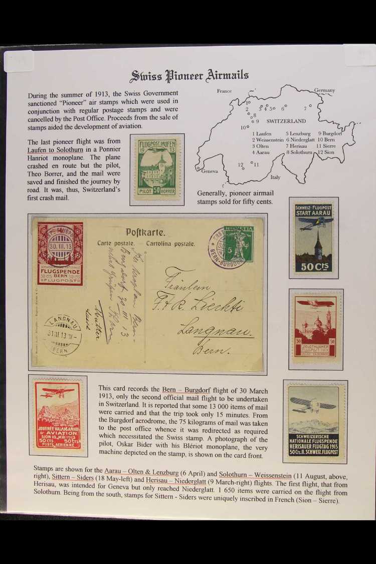 1913 - 1927 PIONEER AND SEMI-OFFICIAL AIRMAILS  Beautifully Presented Collection On Display Pages Including A Fine Range - Otros & Sin Clasificación