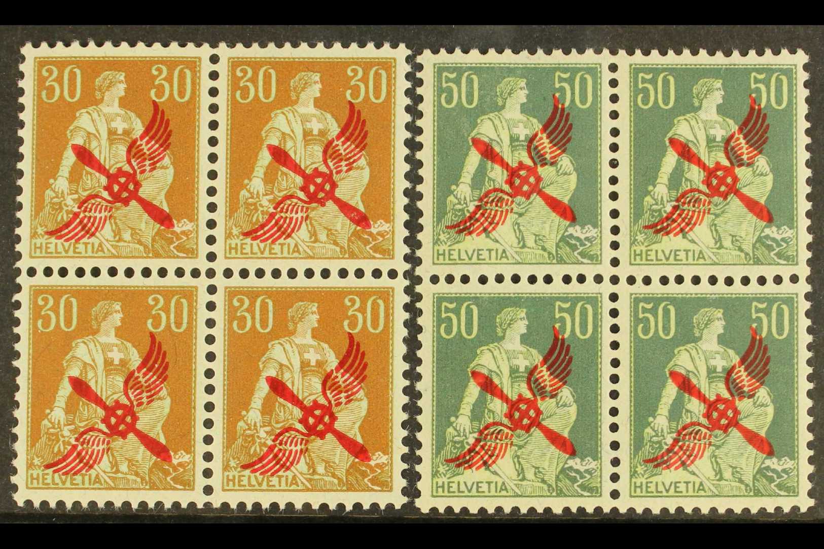 AIRMAILS  1919/1920 30c Brown Orange And Carmine, 50c Dark And Light Green, Air Mail Overprints, Mi 145, 152, In Superb  - Other & Unclassified