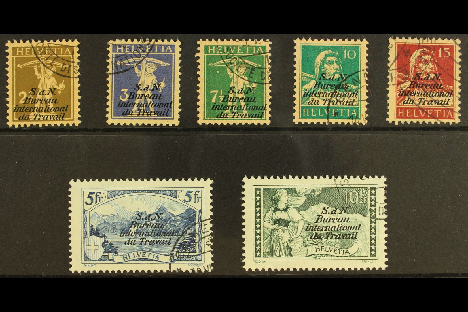 INTERNATIONAL OFFICES  INT LABOUR ORG 1927-30 Complete Set, Michel 25/31, Superb Used. (7 Stamps) For More Images, Pleas - Other & Unclassified