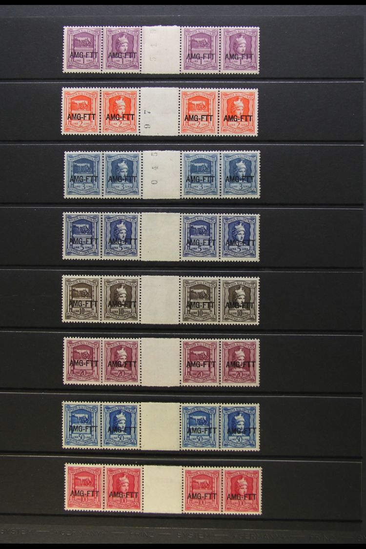 ALLIED MILITARY GOVERNMENT REVENUE STAMPS  INDUSTRIAL AND COMMERCIAL TAX STAMPS Set To 100L In Never Hinged Mint GUTTER  - Other & Unclassified