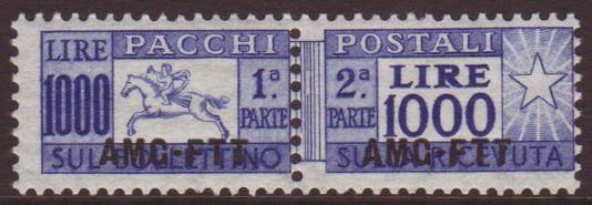 ZONE A  1954 Parcel Post 1000L, Sass 26, Never Hinged Mint Horizontal Pair. For More Images, Please Visit Http://www.san - Sonstige & Ohne Zuordnung