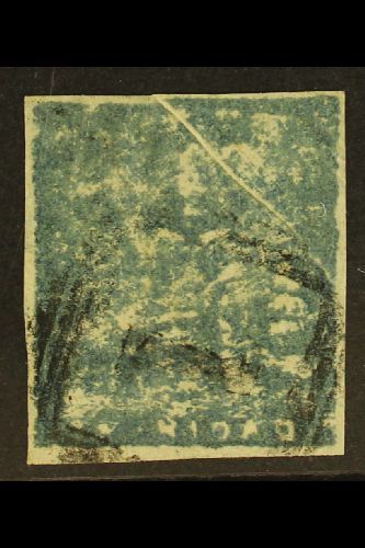 1852-60  (1d) Grey To Bluish Grey, Fifth Issue, PRE-PRINTING PAPER FOLD Across Top Right Corner, SG 19, Fine Used, Four  - Trinidad Y Tobago