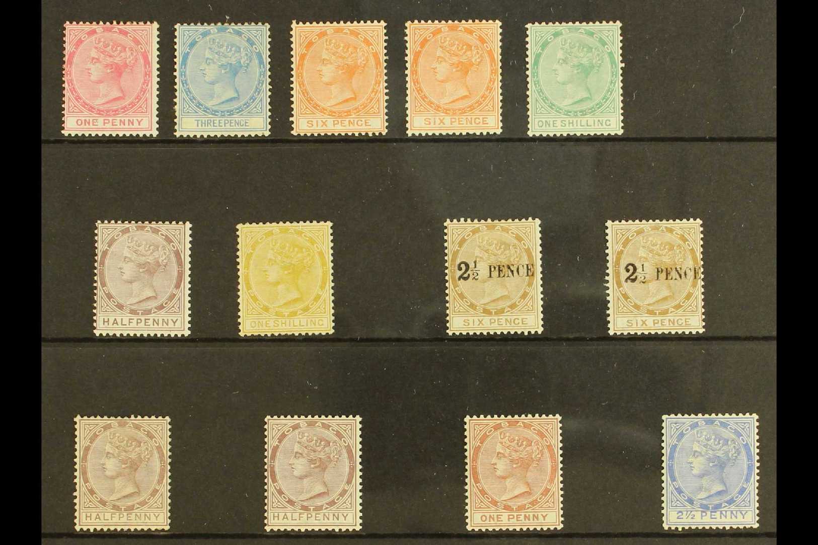 1879-84 MINT SELECTION  On A Stockcard. Includes 1879 Fiscal "Provisional" Stamps (wmk CC) 1d, 3d, 6d X2, Plus 1s (unuse - Trinidad Y Tobago