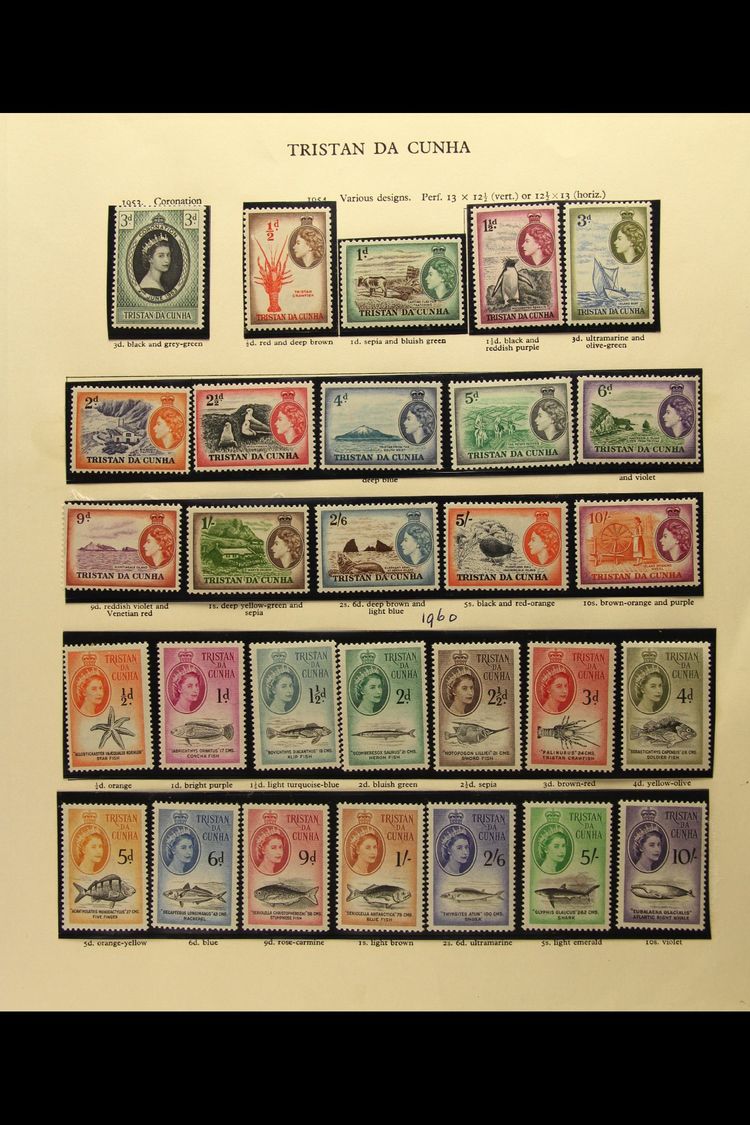 1953-78 SUPERB MINT COLLECTION  On Printed Album Pages, Except For 1972 Longboats Set, Collection COMPLETE FROM 1953 Cor - Tristan Da Cunha