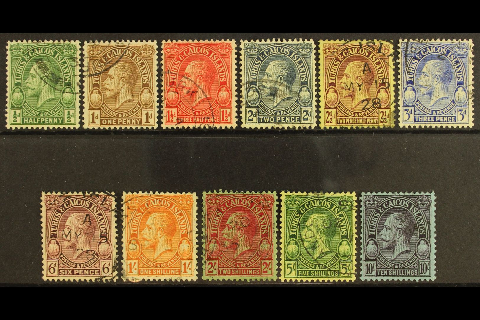 1928  Definitives Complete Set, SG 176/86, Very Fine Used. (11 Stamps) For More Images, Please Visit Http://www.sandafay - Turcas Y Caicos