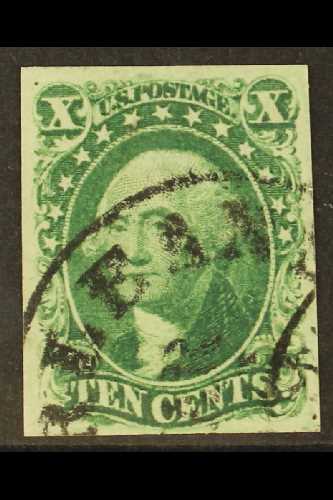 1851-57  10c Green Washington, Type II SG 16, Scott 14, Fine With Four Neat Margins, Part New Orleans Cds, Buhler Guaran - Otros & Sin Clasificación