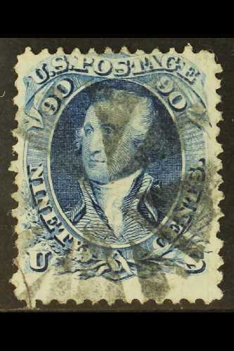 1861-62  90c Pale Blue Washington, SG 68a, Scott 72, Good Colour And Perfs With Neat Segmented Cork Cancel, Buhler Guara - Autres & Non Classés