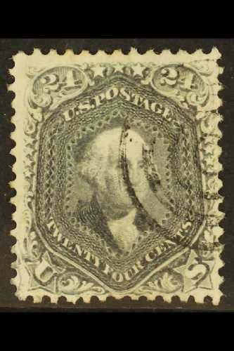 1862-66  24c Grey Washington, SG 74b, Scott 78b, Excellent Colour And Neat Target Cancel.  For More Images, Please Visit - Other & Unclassified