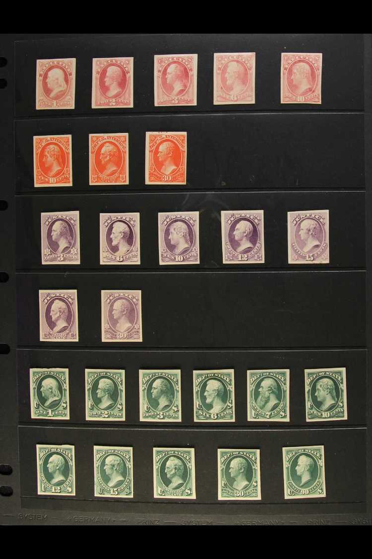 OFFICIAL STAMPS  All Different Collection Of Departmental PLATE PROOFS On Card. With Executive Complete Set Of Five; Int - Other & Unclassified