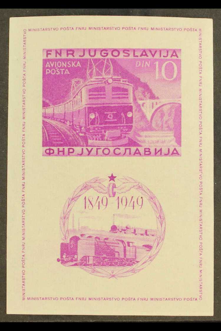 1949  Railway Centenary 10d Bright Purple Miniature Sheet, Imperf, Michel Block 4B, Never Hinged Mint. For More Images,  - Otros & Sin Clasificación