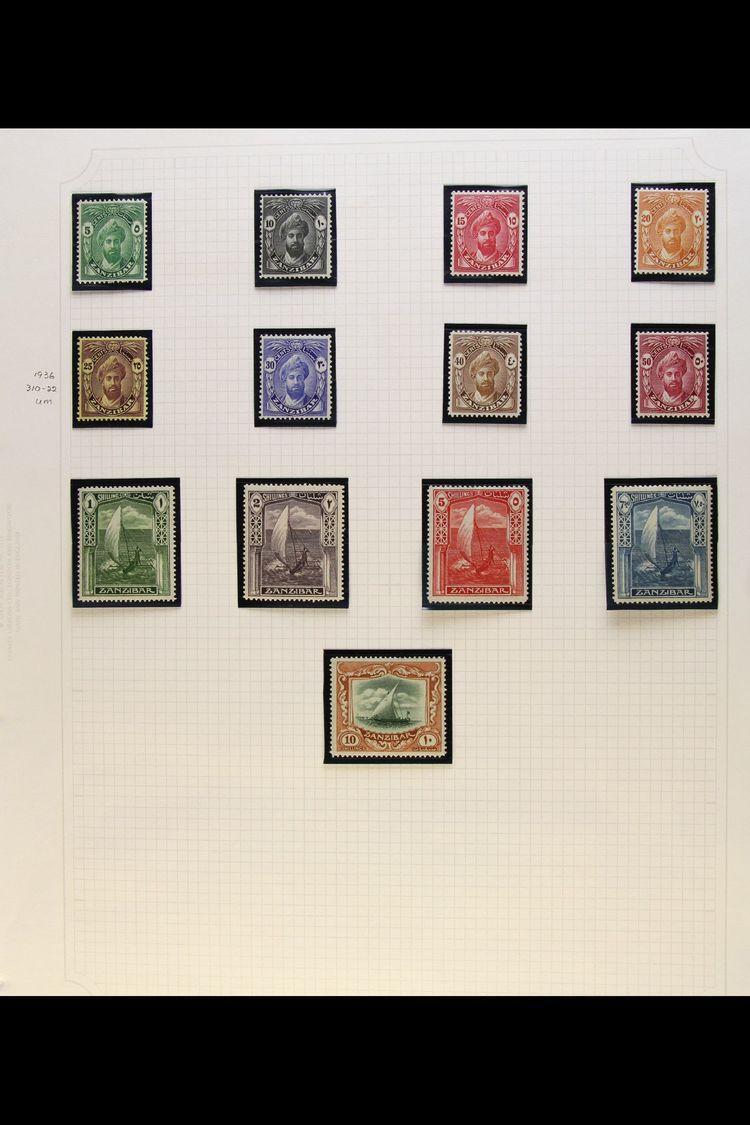 1926-63 FINE MINT COLLECTION  On Pages Incl. 1926-27 Set, 1936 Set (this Never Hinged), 1936 Jubilee, 1948 Wedding (neve - Zanzibar (...-1963)