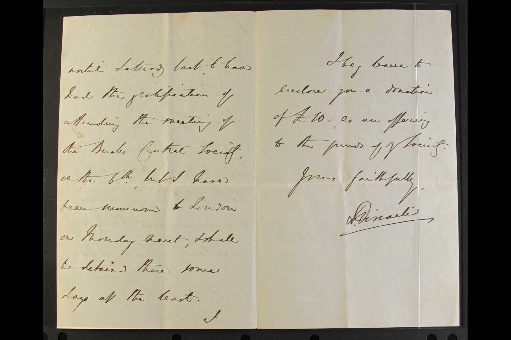 BENJAMIN DISRAELI  1851 (Oct 2nd) Private Letter On Watermarked Paper (written At Hugenden Manor). Interesting Content W - Otros & Sin Clasificación