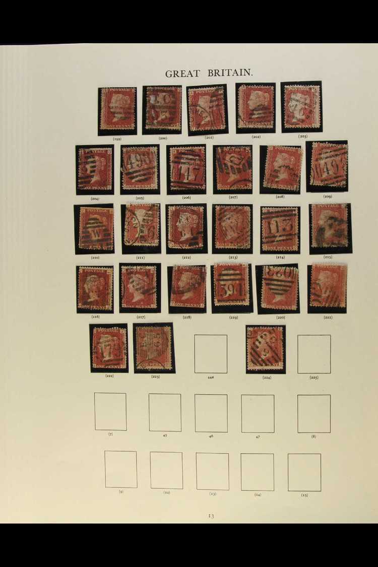 1858 - 1879 1D REDS  Complete Set Of Plate Numbers To Pl 224 On SG Pages, Good To Fine Used.(150 Stamps) For More Images - Otros & Sin Clasificación