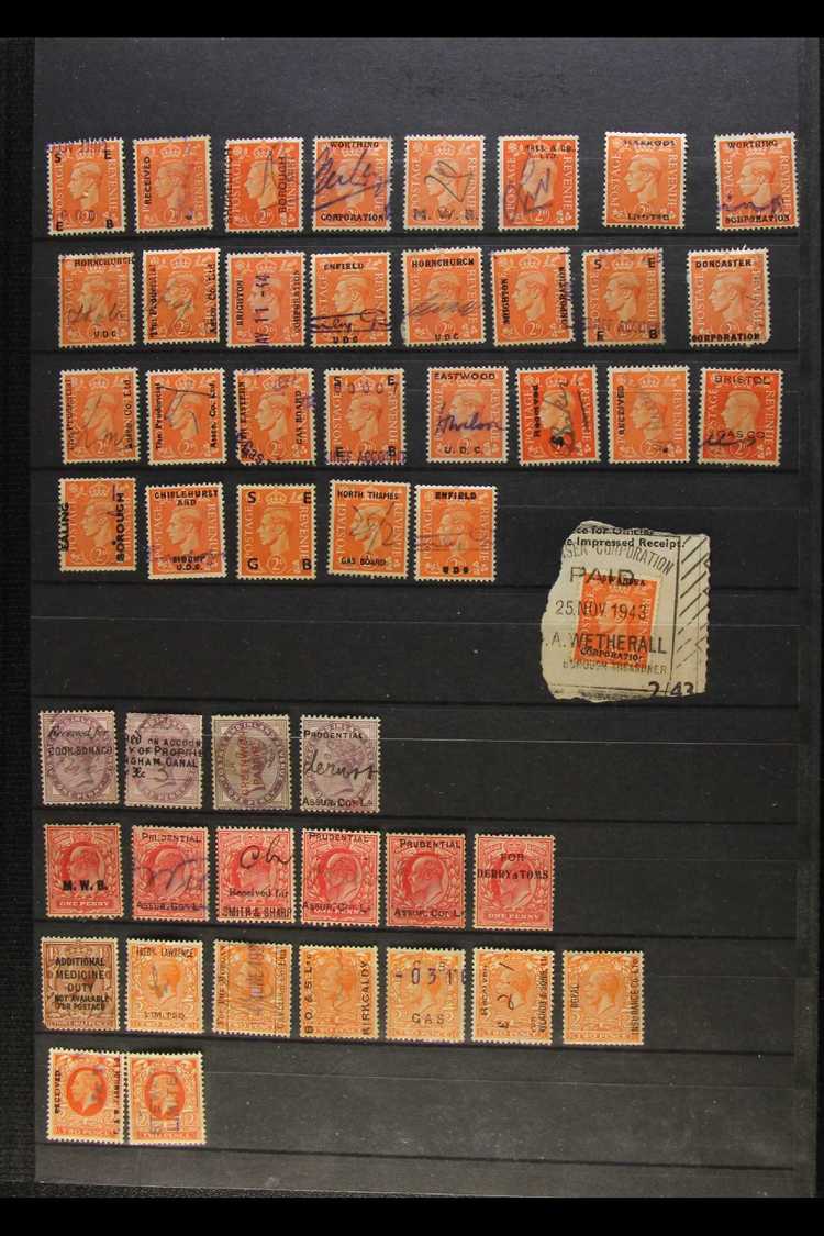 PRIVATE COMPANY OVERPRINTS  An Attractive Collection Of Used Stamps With Various Private Handstamps & Overprints Present - Otros & Sin Clasificación
