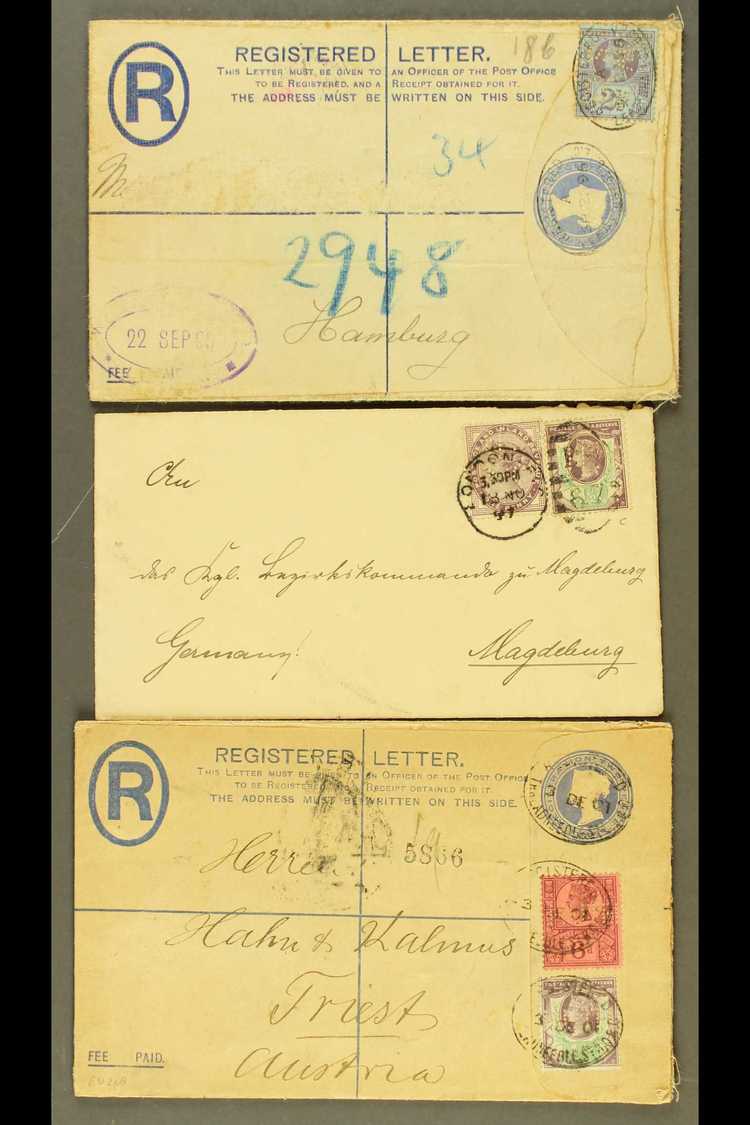 1882-1901 COMMERCIAL PERFINS ON COVERS.  An Interesting Group Of Covers Addressed To European Destinations, Bearing Most - Otros & Sin Clasificación