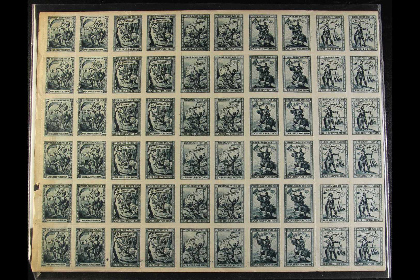 CINDERELLAS  1922 St Dunstan's Charity Stamps/labels To Raise Money For The Blind. Rouletted Complete Mint Se-tenant She - Autres & Non Classés