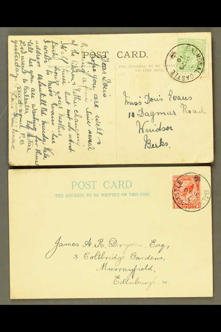 ROYAL HOUSEHOLD MAIL - BALMORAL CASTLE CDS'S  1910 And 1927 Postcards With Good Clear Strikes. (2) For More Images, Plea - Autres & Non Classés