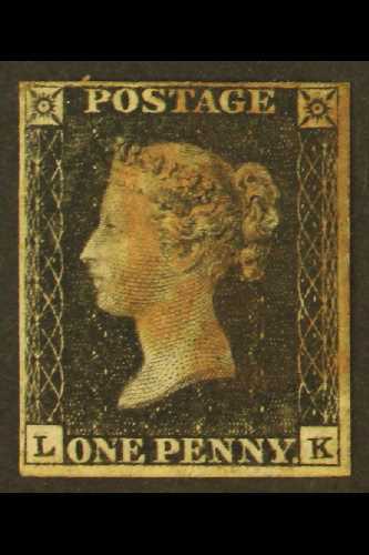 1840  1d Black, (L - K) SG 2, Good Used With Clear Margins All Round And Light Cancel. For More Images, Please Visit Htt - Non Classés