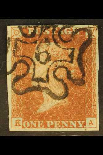 1841  1d Red Imperf, SG 8m, Fine Used With "6" In MX Cancel. For More Images, Please Visit Http://www.sandafayre.com/ite - Otros & Sin Clasificación