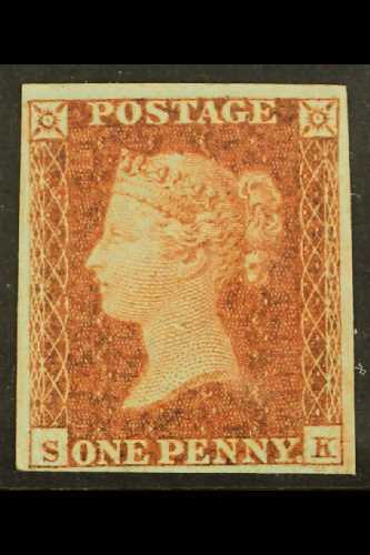 1841  1d Red- Brown 'SK', SG 8, Mint With 4 Margins. Very Pretty. For More Images, Please Visit Http://www.sandafayre.co - Autres & Non Classés