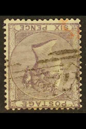 1855-57  6d Deep Lilac With WATERMARK INVERTED, SG 69Wi, Fine Lightly Used With Strong Colour & Full Perfs, Trace Of Red - Otros & Sin Clasificación