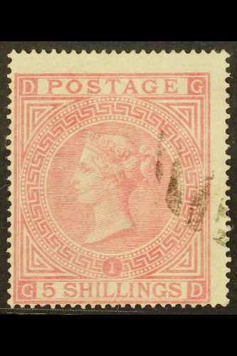 1867  5s Pale Rose Plate 1, SG 127, Used With Lovely Small Part Pmk, Great Colour & Full Perfs. For More Images, Please  - Otros & Sin Clasificación