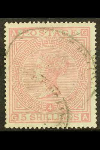 1867-83  5s Rose Plate 4, Wmk Anchor, SG 134, Very Fine Used With Light Oval Cancellations. Scarce In This Lovely Attrac - Otros & Sin Clasificación