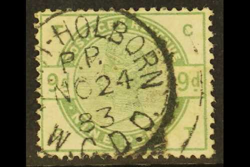 1883  9d Dull Green, SG 195 Very Fine Used With Good Colour And Fully Dated Cds Cancellation. Cat £480. For More Images, - Otros & Sin Clasificación