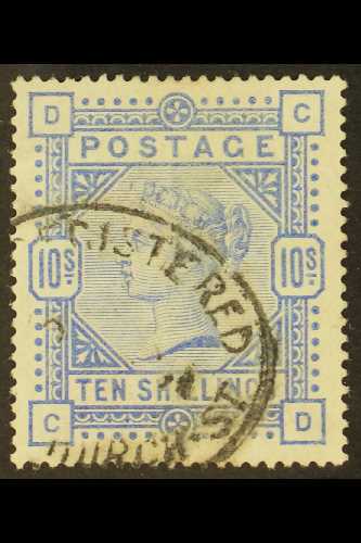 1883-84  10s Pale Ultramarine, SG 183a, Fine Used, Cat £550. For More Images, Please Visit Http://www.sandafayre.com/ite - Otros & Sin Clasificación