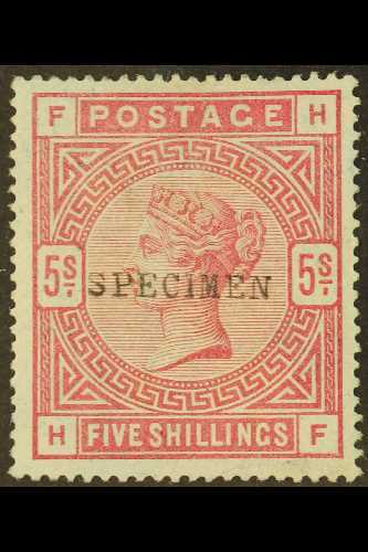 1883-84  5s Rose On Blued Paper With Type 9 "SPECIMEN" Overprint (as SG 176s) But With The Bluing Faked, Very Fine Mint. - Otros & Sin Clasificación
