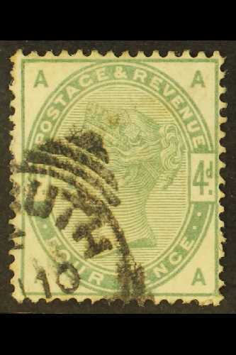 1884  4d Dull Green, SG 192, Used. Cat £210. For More Images, Please Visit Http://www.sandafayre.com/itemdetails.aspx?s= - Otros & Sin Clasificación