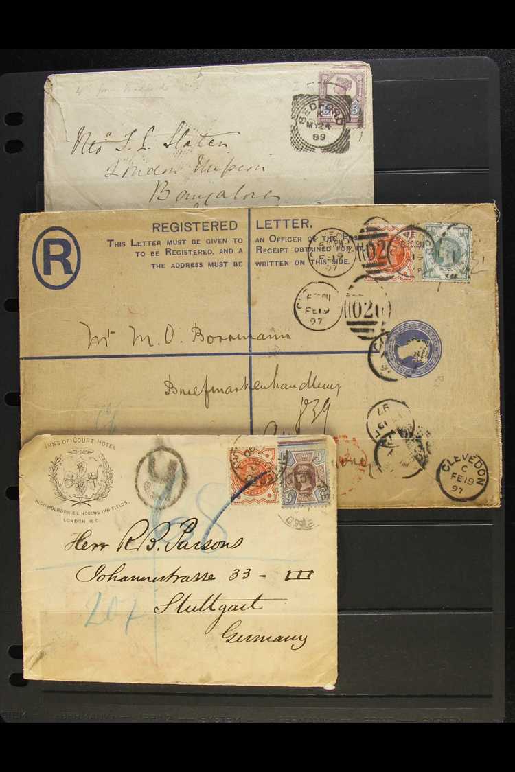 1887-00 "JUBILEE" FRANKINGS ON COVERS.  A Collection Of Covers To Mostly Overseas Destinations Includes An 1890 Illustra - Otros & Sin Clasificación