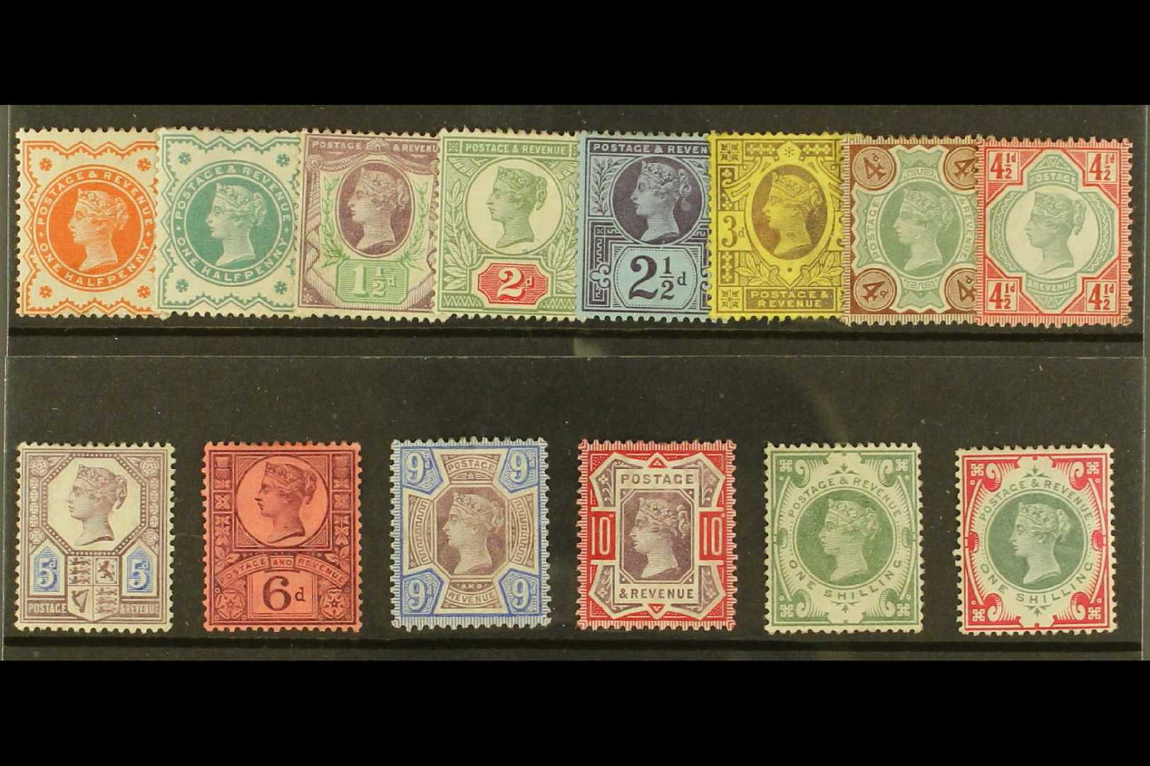 1887-1900  Jubilee Set To Both 1s, SG 197/214, Fine Mint. (14 Stamps) For More Images, Please Visit Http://www.sandafayr - Otros & Sin Clasificación
