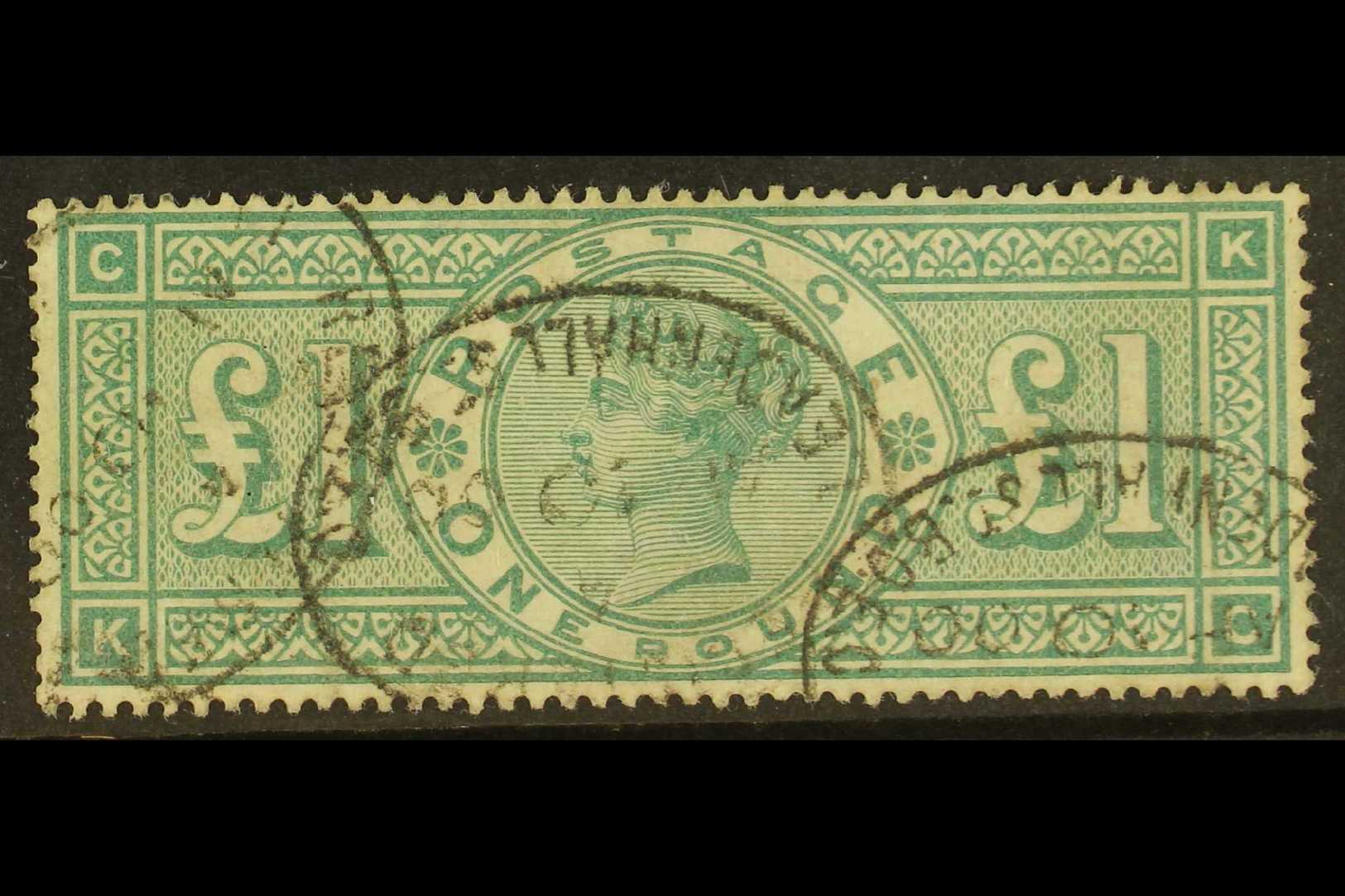1887-92  £1 Green, SG 212, Fine Used With Bank Of England Leadenhall St Oval Cancellation. Cat £800. For More Images, Pl - Otros & Sin Clasificación