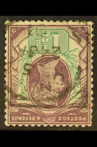 1887-92  1½d Dull Purple And Pale Green With WATERMARK INVERTED Variety, SG 198Wi, Good Used, Some Slightly Trimmed Perf - Otros & Sin Clasificación