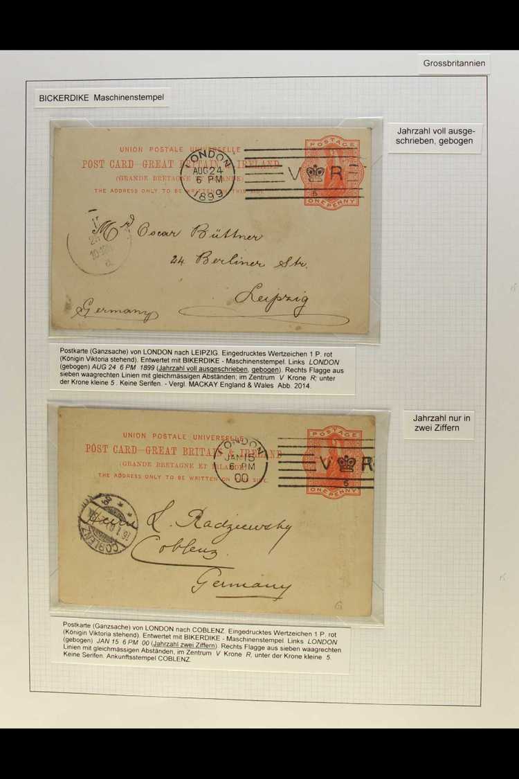1899-1986 BICKERDIKE MACHINE CANCELS COLLECTION  A Fine Range Of Cover Sand Cards Written Up On Pages, Various Types And - Other & Unclassified