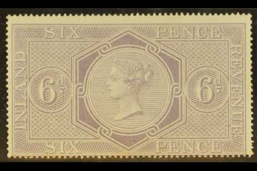 POSTAL FISCAL  1860-7 6d Reddish Lilac, Wmk Anchor 18mm, SG F17, Never Hinged Mint. Rare In This Condition. For More Ima - Otros & Sin Clasificación