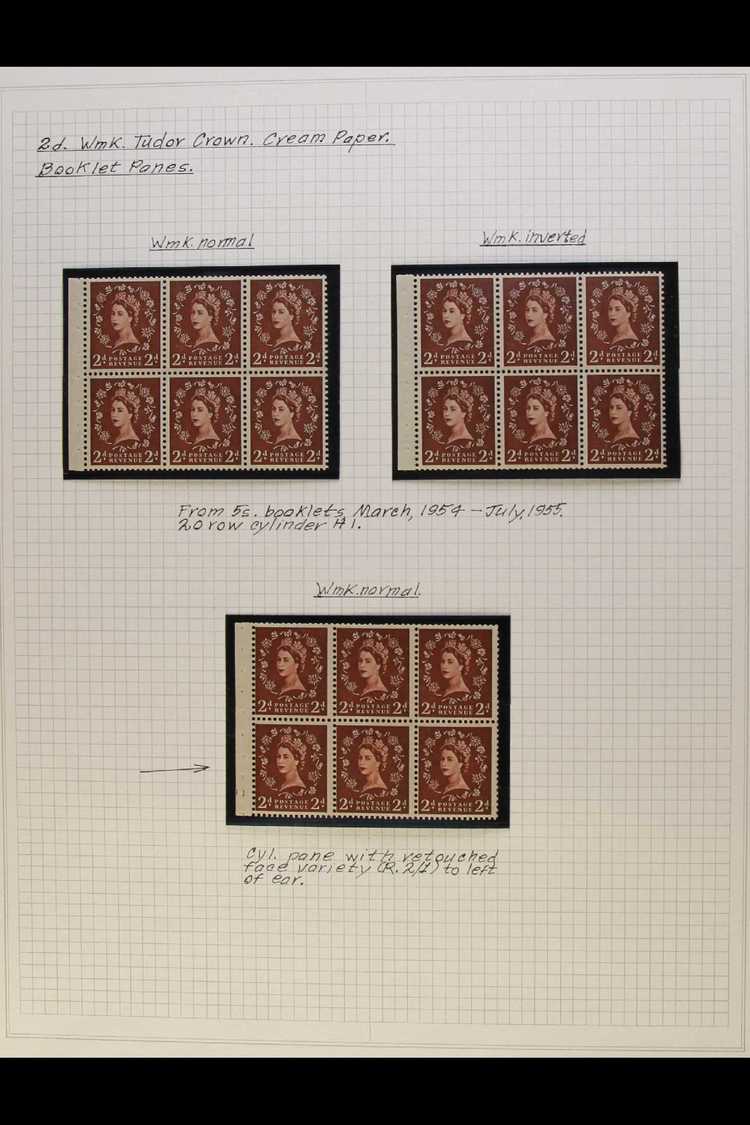 1952-1960 2d RED-BROWN BOOKLET PANES.  SPECIALIZED NEVER HINGED MINT COLLECTION Of All Different Complete Booklet Panes  - Otros & Sin Clasificación