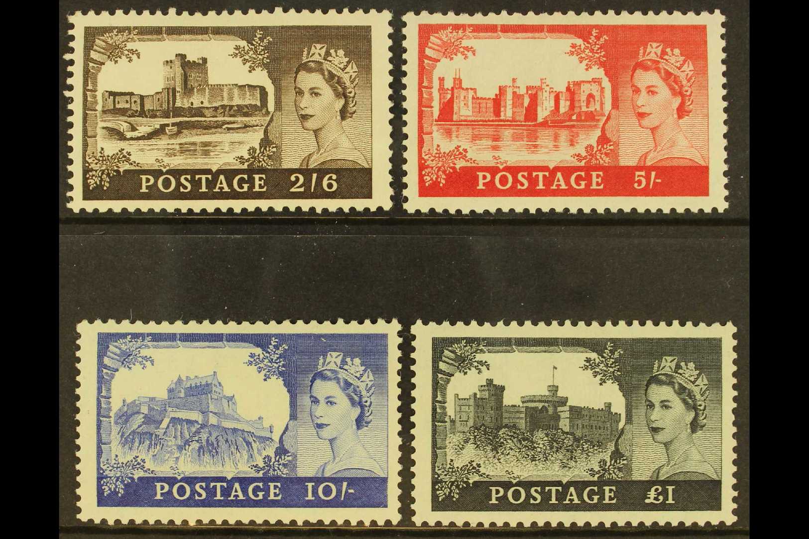 1955-58  Castles Waterlow Printing Complete Set, SG 536/39, Very Fine Mint, Very Fresh. (4 Stamps) For More Images, Plea - Otros & Sin Clasificación