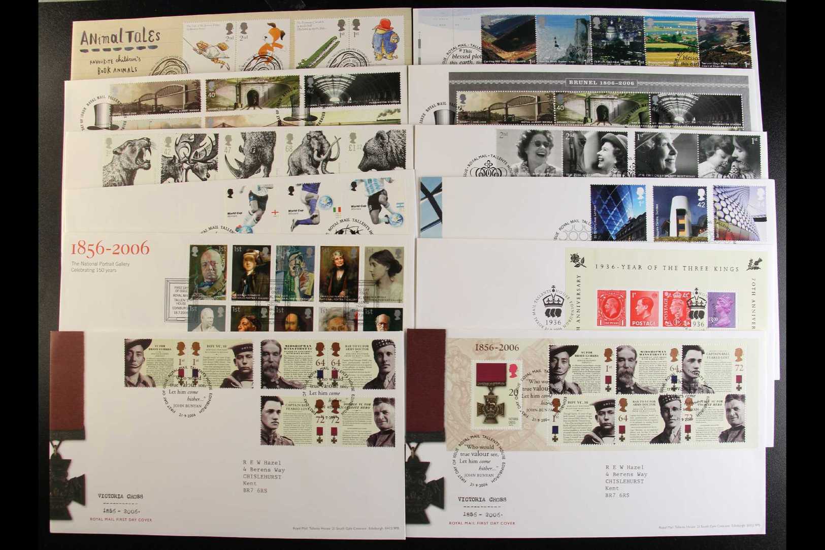 2006 COMPLETE YEAR SET  For All Commemorative Sets And Miniature Sheets, Incl Commemorative Extras, On Illustrated FDC's - FDC