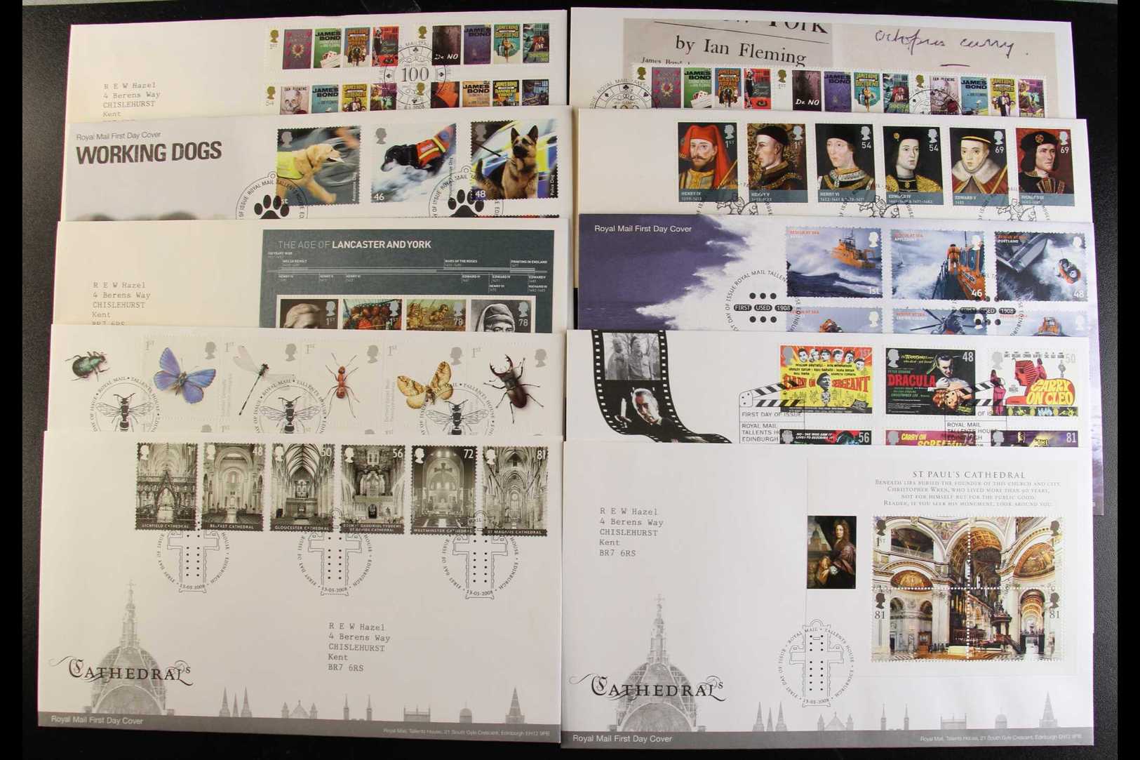 2008 COMPLETE YEAR SET  For All Commemorative Sets And Miniature Sheets, Incl Commemorative Extras, On Illustrated FDC's - FDC
