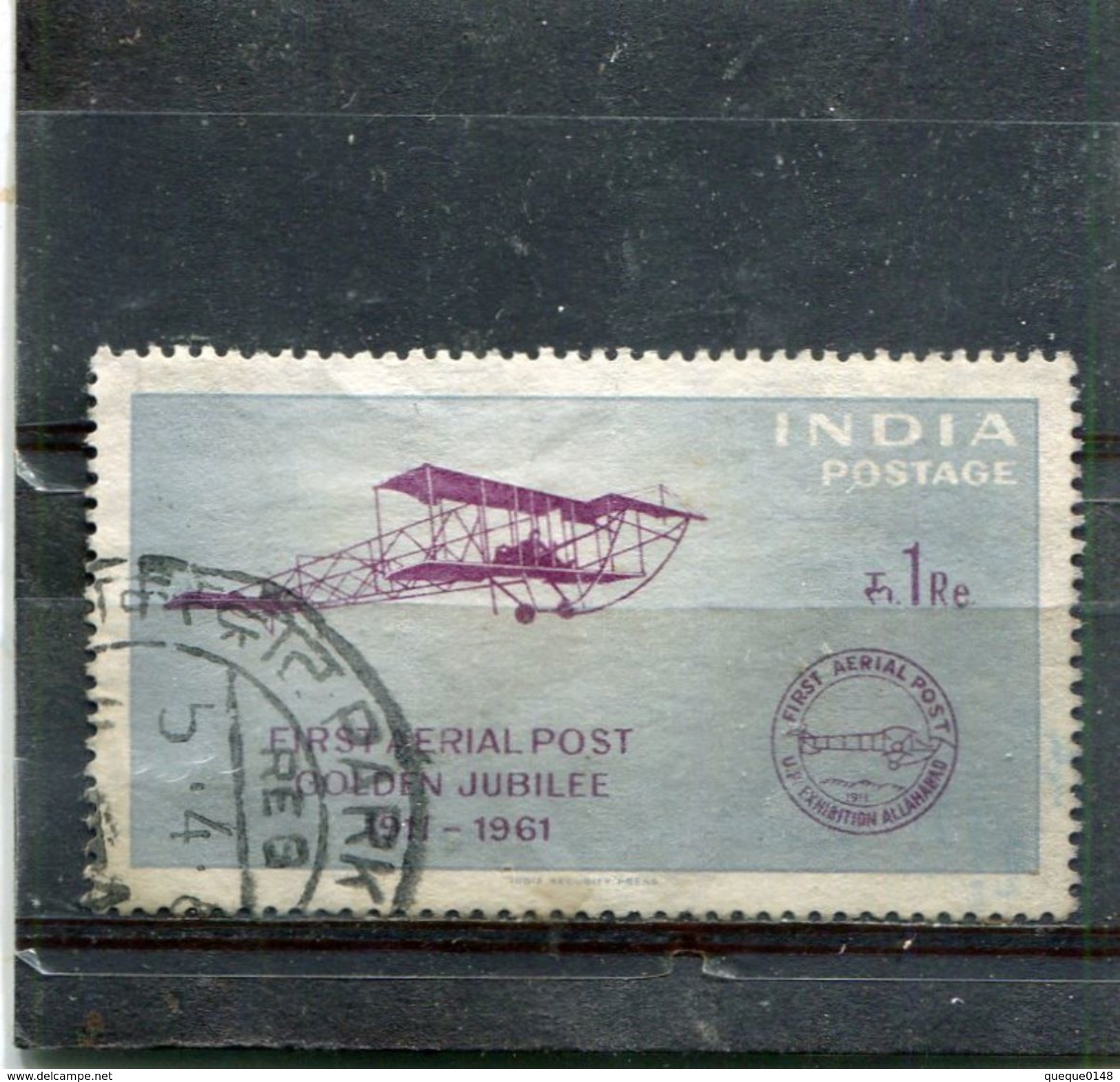 INDIA. 1961. SCOTT 338. HUMBER-SOMMER BIPLANE - Used Stamps