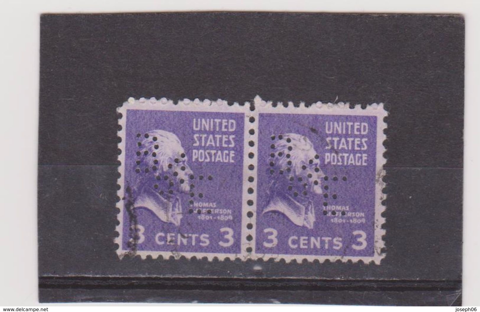 ETATS - UNIS     1938  Perforés  Y.T. N° 372  Oblitéré - Zähnungen (Perfins)