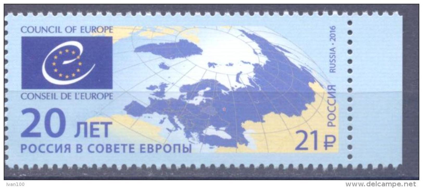 2016. Russia, 20y Of Russia In Council Of Europe, 1v, Mint/** - Ungebraucht