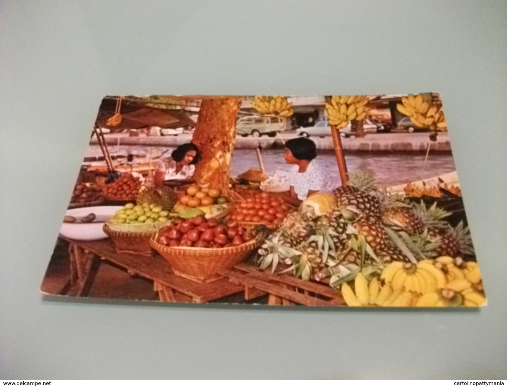 STORIA POSTALE FRANCOBOLLO COMM. TAILANDIA BOAT WOMEN VENDORS SELLER OF FRUITS IN THE KLONG  CANAL BANGKOK MARKET - Mercanti