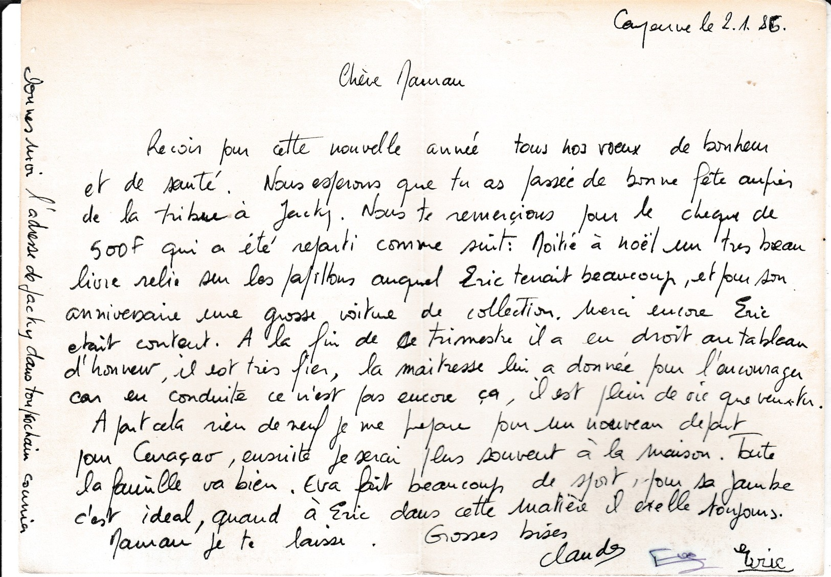 Carte Double 9.5 X 15 Cm Meilleurs Voeux De Guyane écrite - Autres & Non Classés