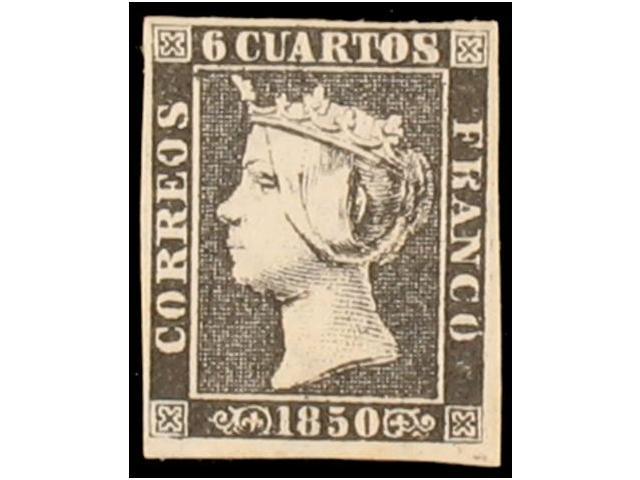 (*) SPAIN: ISABEL II. 1850. 6 CUARTOS BLACK - Andere & Zonder Classificatie