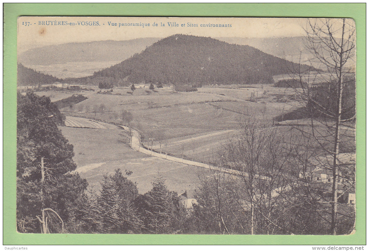 BRUYERES EN VOSGES : Vue Panoramique De La Ville Et Sites Environnants. 2 Scans. Edition ? - Bruyeres